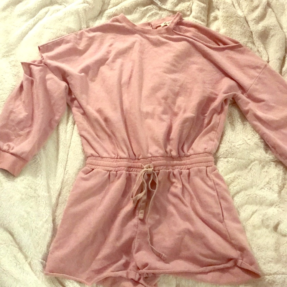 Blush colored lounge romper